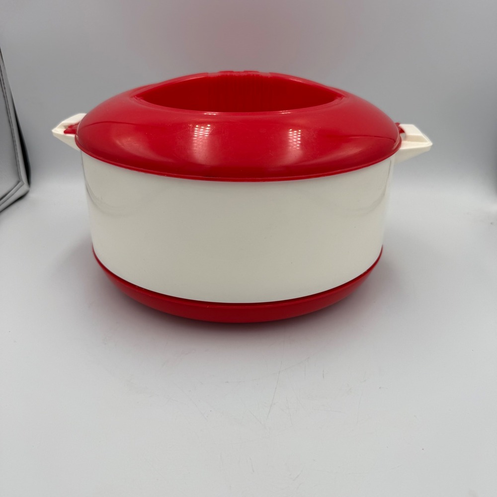 Tokyo Insulated Hot Pot Casserole Dish Stainless Steel Thermal Server Red White